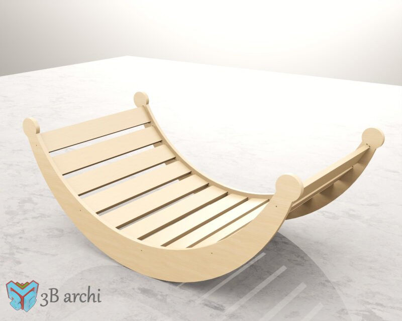 Floor rocking chair, Modern Wooden Rocking Chair, Rocking chair plan, Digital file for cutting DWG, DXF, Custom Furniture, Vector files