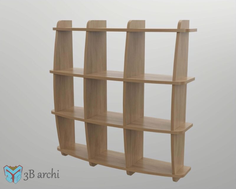 Parametric Wall Shelf, Bookshelf plans, wall mount bookshelf, modern bookshelf design, CNC bookshelf, small bookshelf, wood bookshelves