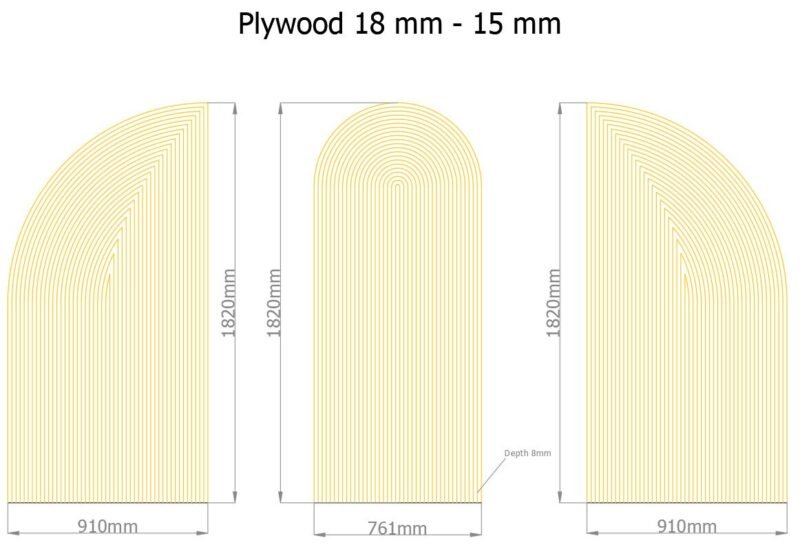 Beautiful Ripple Backdrop set, Stylish Decorative Fluted Backdrop Panel, Ripple Arch for Party Backdrop, Ripples Panel for Events, CNC Files