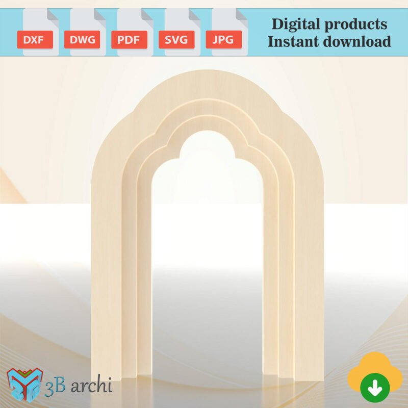 Sinbad Backdrop, a 3D arch backdrop for events, Arch Backdrop plans, Dxf template, DIY plans, Custom Furniture, Digital download, CNC files