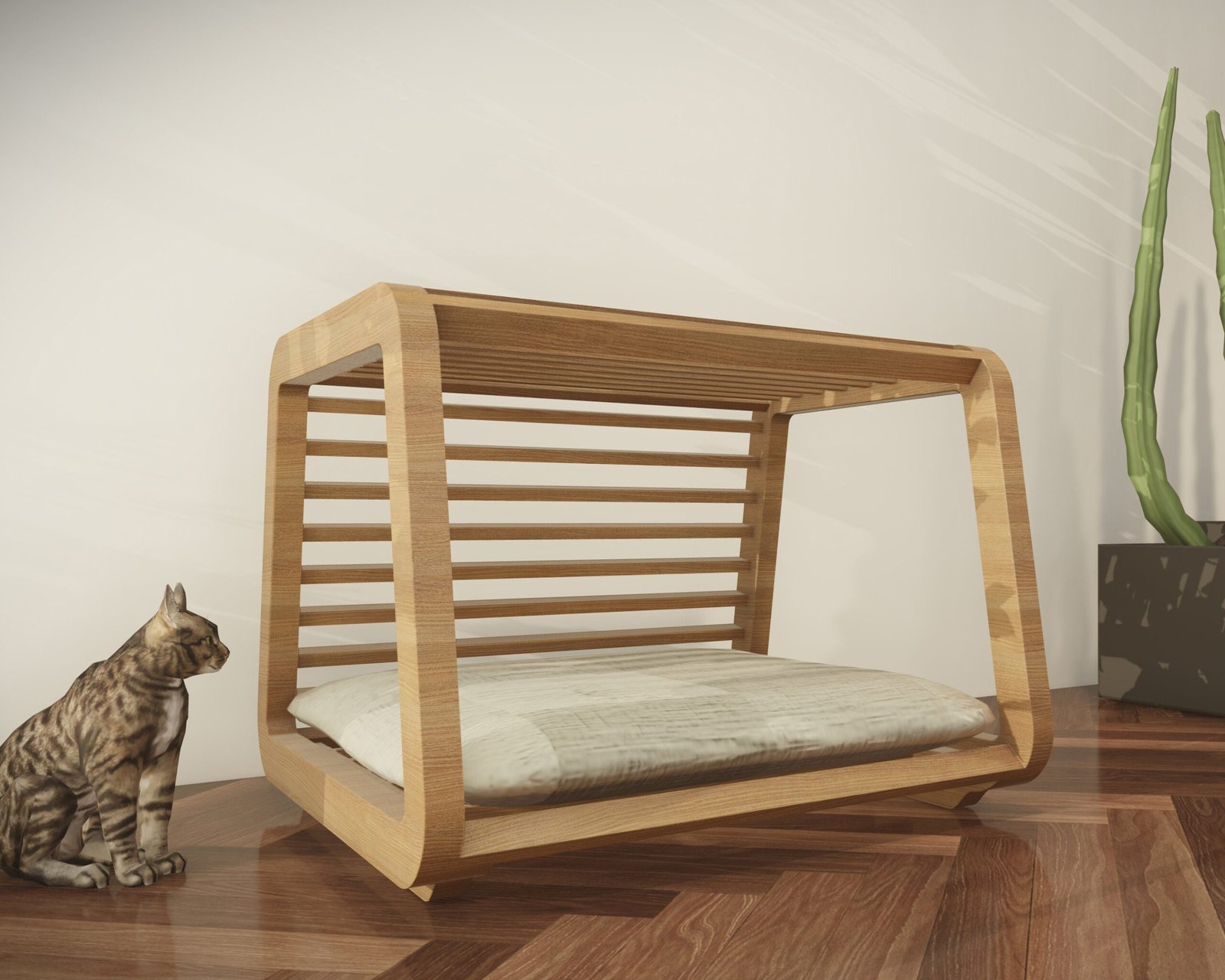 Modern Plywood Pet House: CNC DXF File (Digital Download) - Image 2