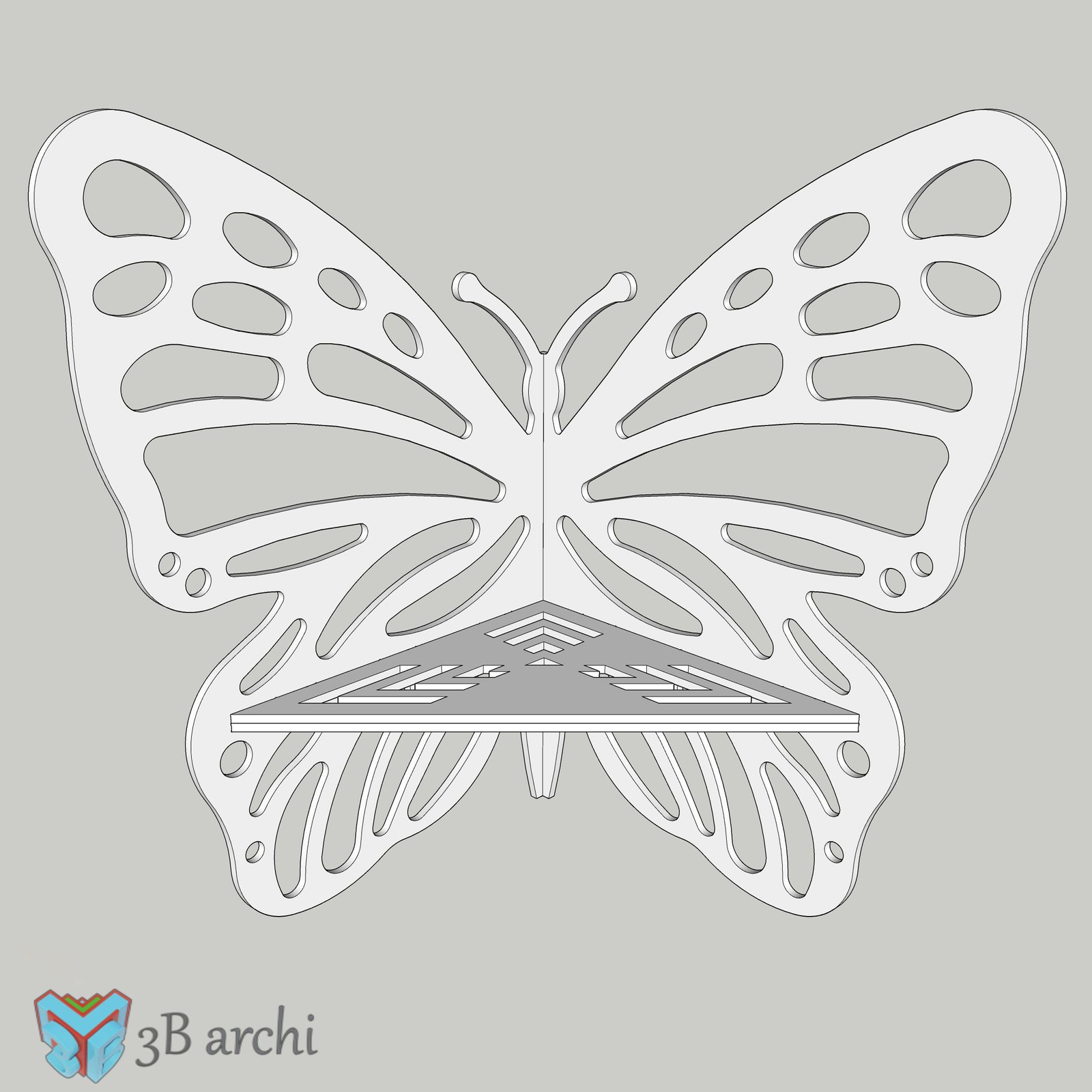 Butterfly bench, chair for birthday backdrop: CNC Router Files (Digital Download) - Image 4