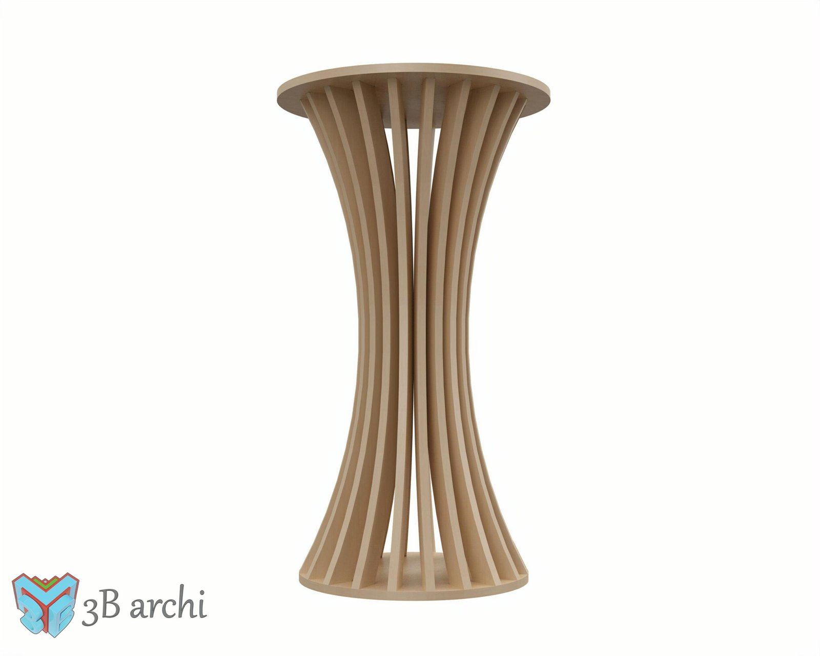 CNC Round Table DXF Plan: Slat Pedestal Design (Digital Download) - Image 3