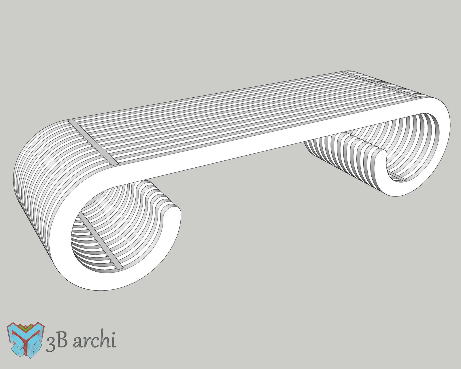 Modern parametric bench, Parametric bench plan, parametric bench design, CNC interior furniture, Vector dxf, CNC milling, Modern furniture - Image 3