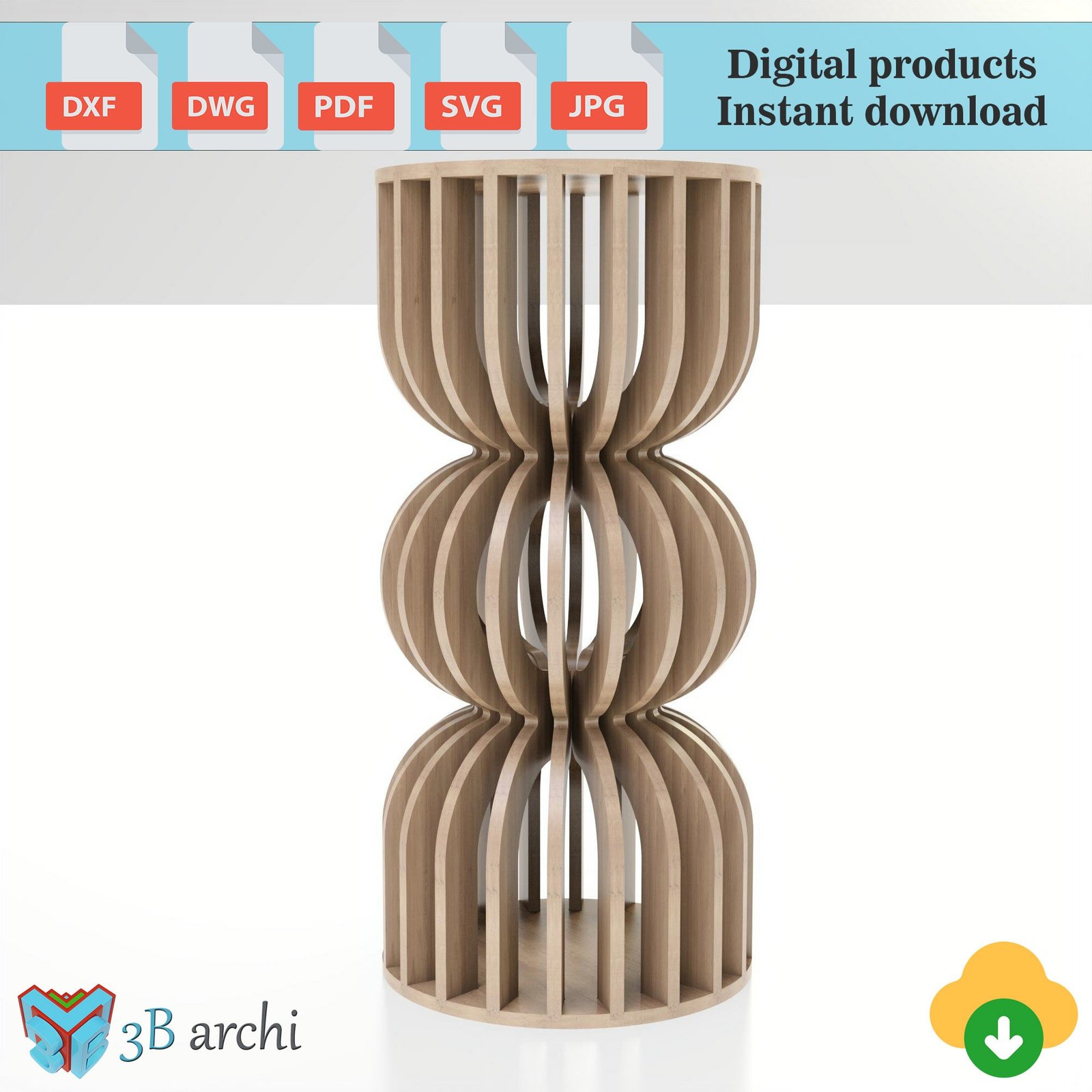 Parametric Cocktail Table CNC DXF Plans: Bar Height Pub Table (Digital File) - Image 7