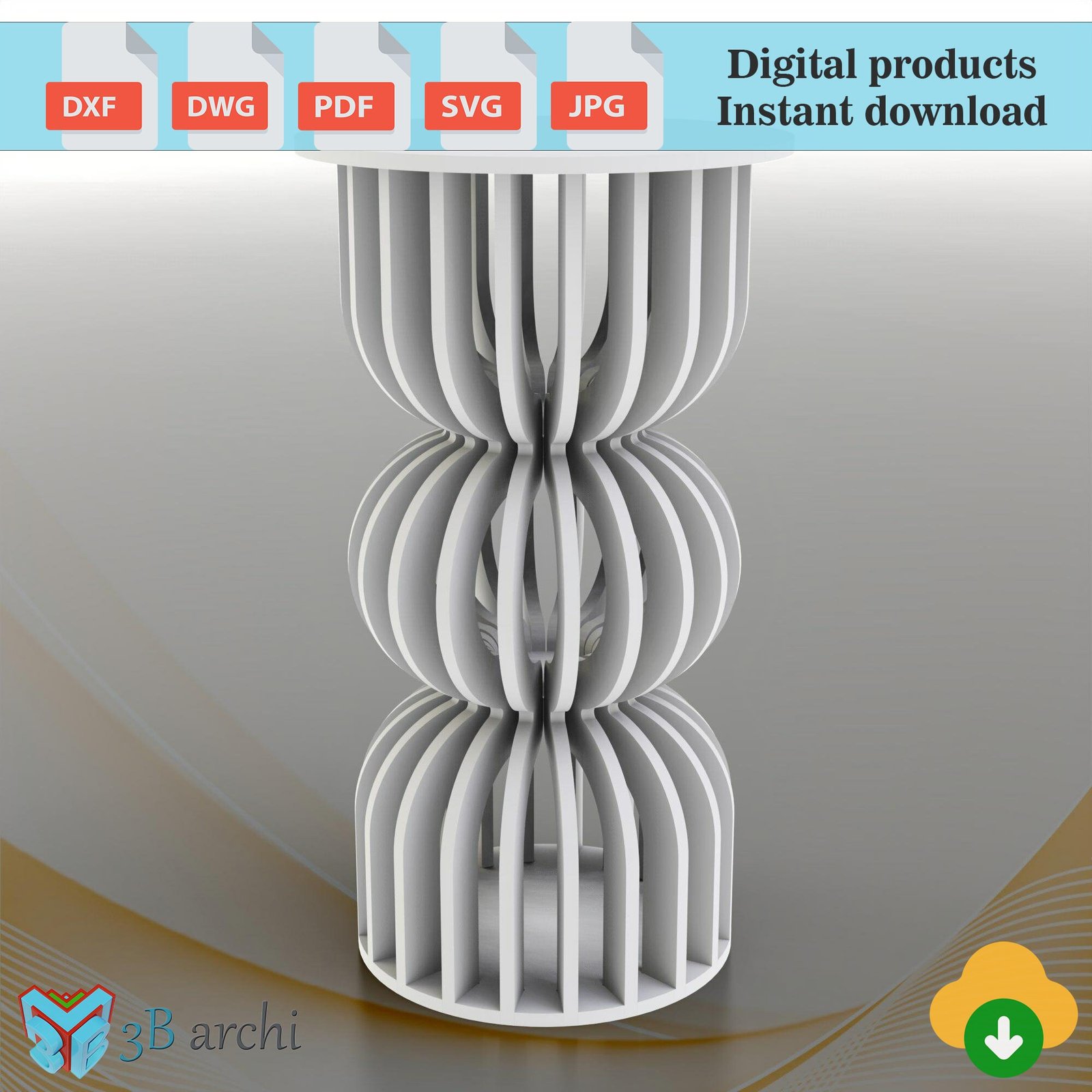 Parametric Cocktail Table CNC DXF Plans: Bar Height Pub Table (Digital File) - Image 4