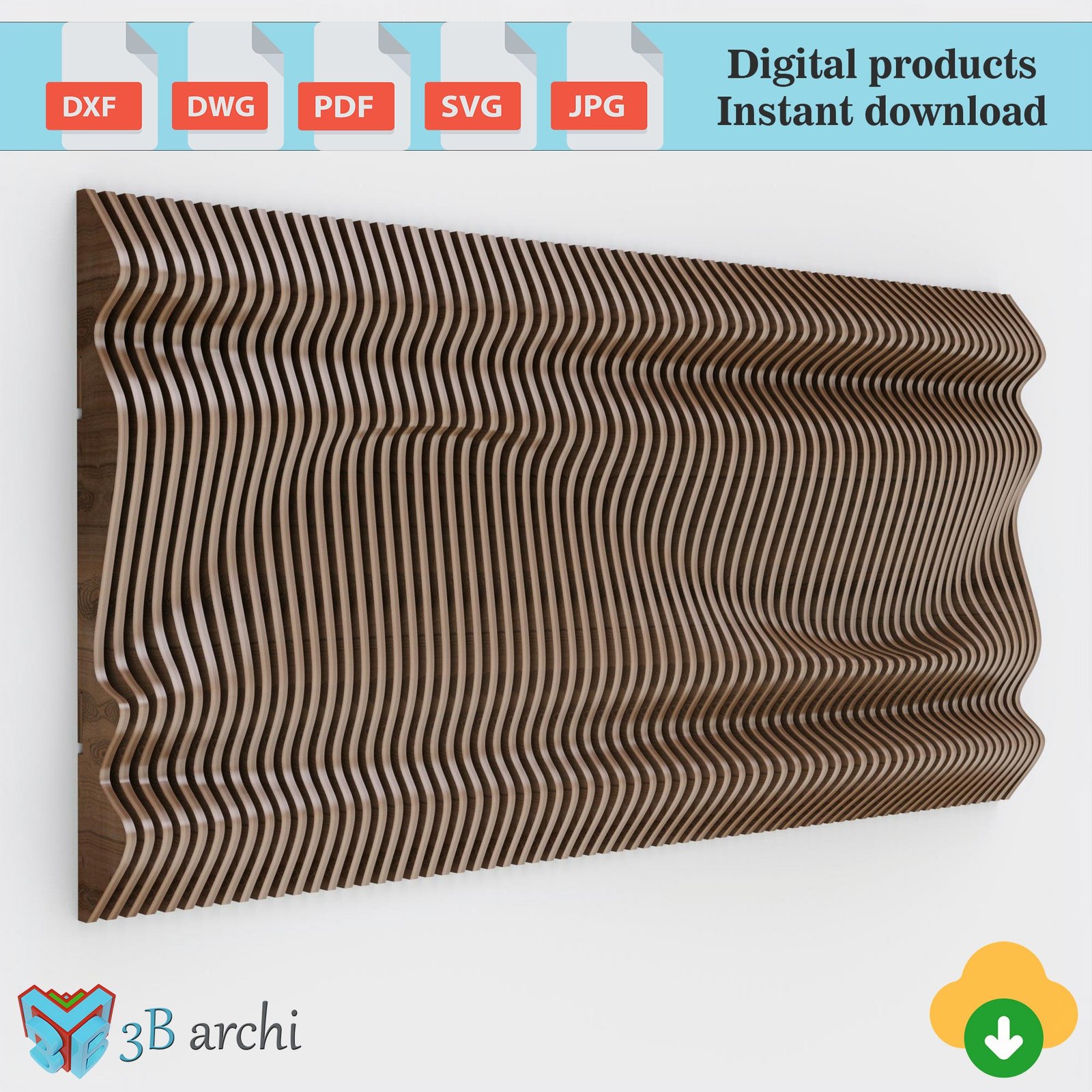 Parametric Wave Wall CNC Plans: Modern Interior Design (Digital File) - Image 5