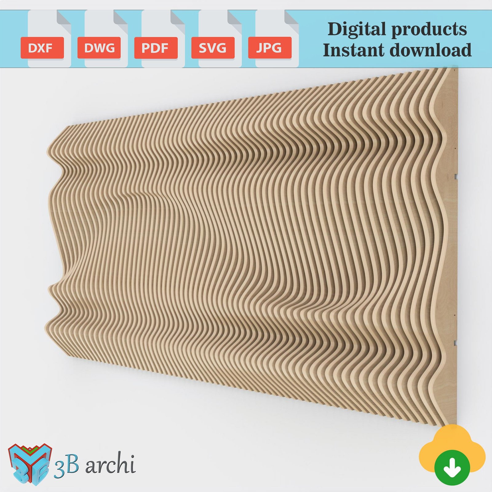 Parametric Wave Wall CNC Plans: Modern Interior Design (Digital File) - Image 4