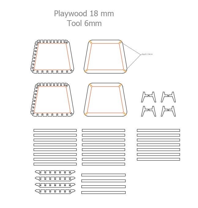 Modern Plywood Pet House: CNC DXF File (Digital Download) - Image 9