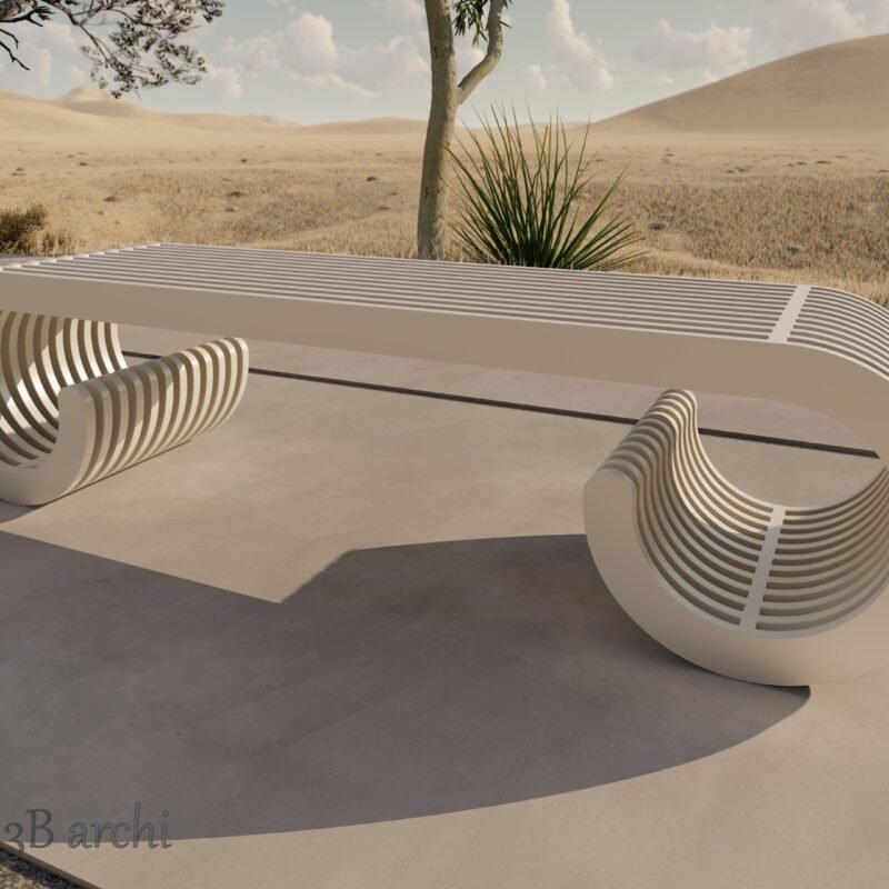 Modern parametric bench, Parametric bench plan, parametric bench design, CNC interior furniture, Vector dxf, CNC milling, Modern furniture