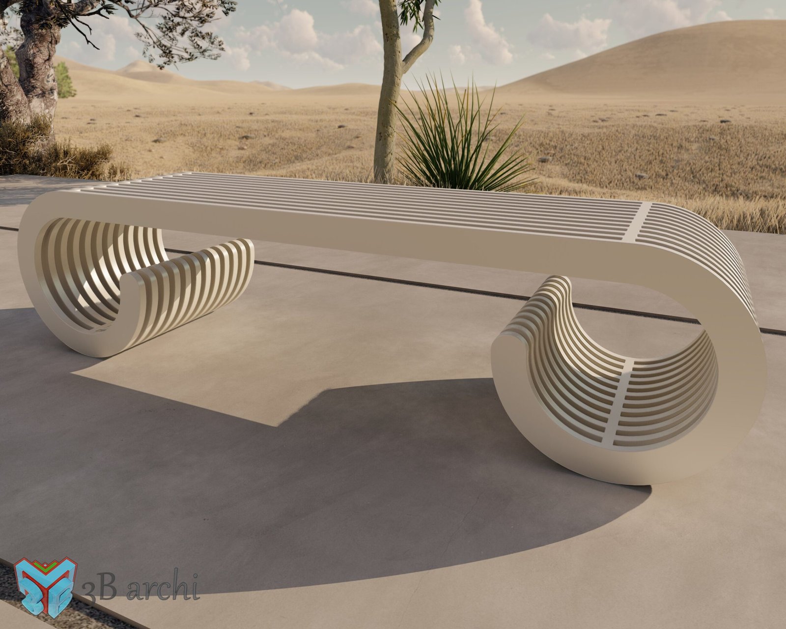 Modern parametric bench, Parametric bench plan, parametric bench design, CNC interior furniture, Vector dxf, CNC milling, Modern furniture