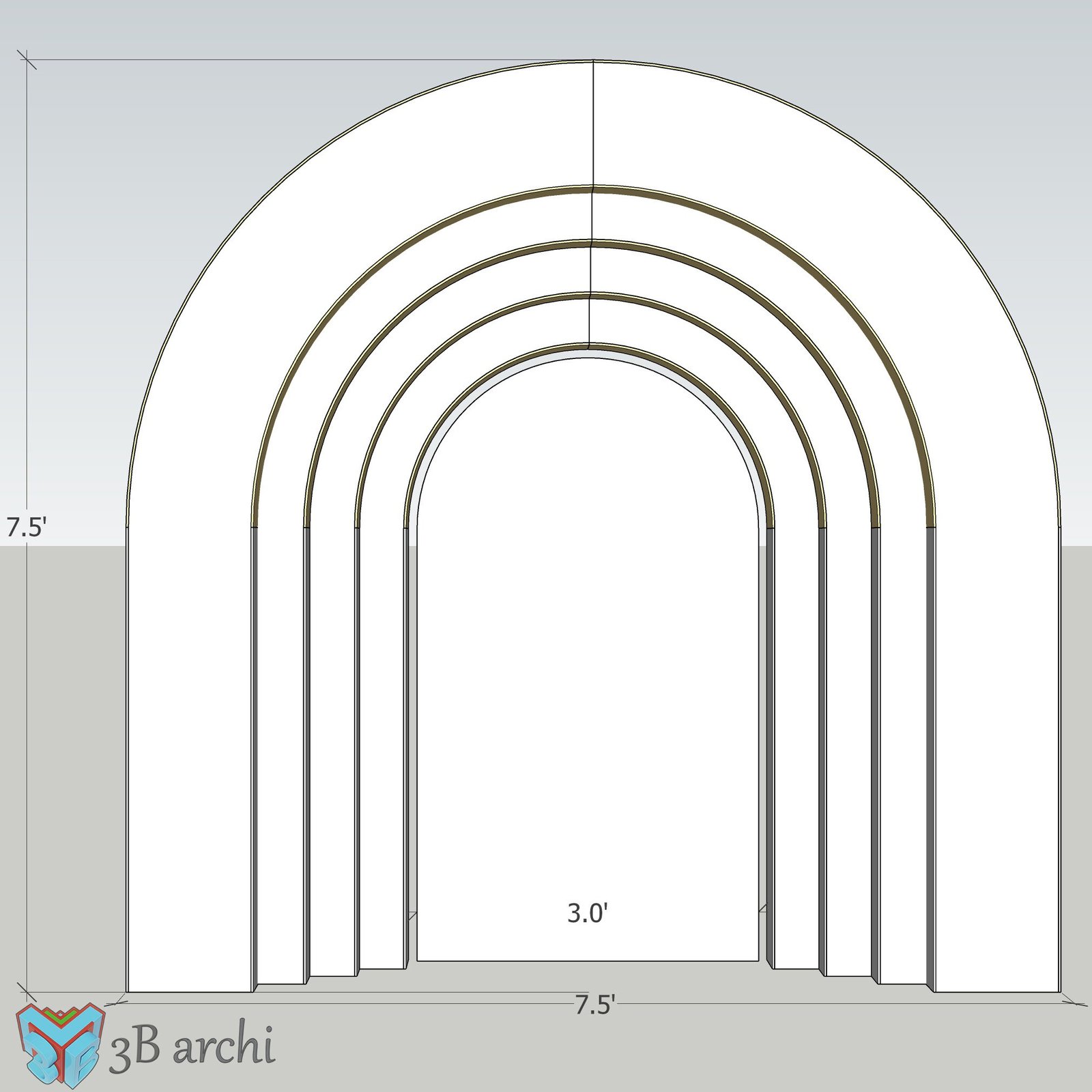 3D Arch Backdrop CNC Template: Ripple Design (Digital File) - Image 7