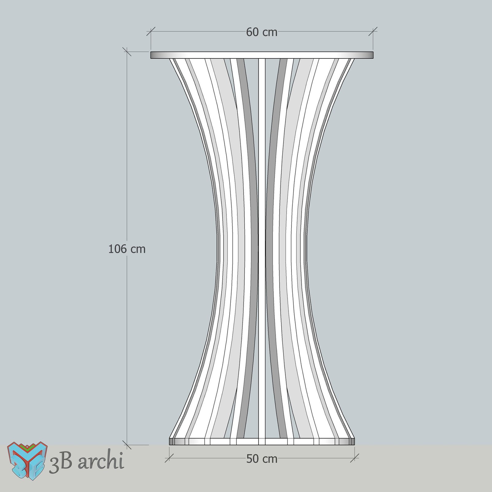 CNC Round Table DXF Plan: Slat Pedestal Design (Digital Download) - Image 4