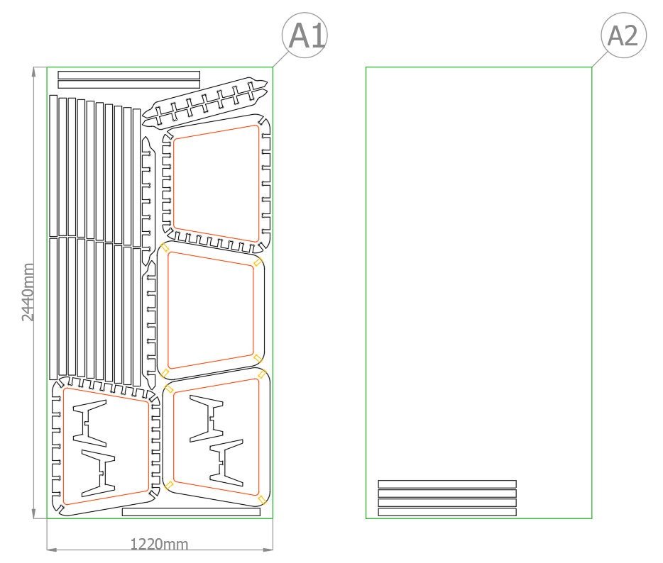 Modern Plywood Pet House: CNC DXF File (Digital Download) - Image 10