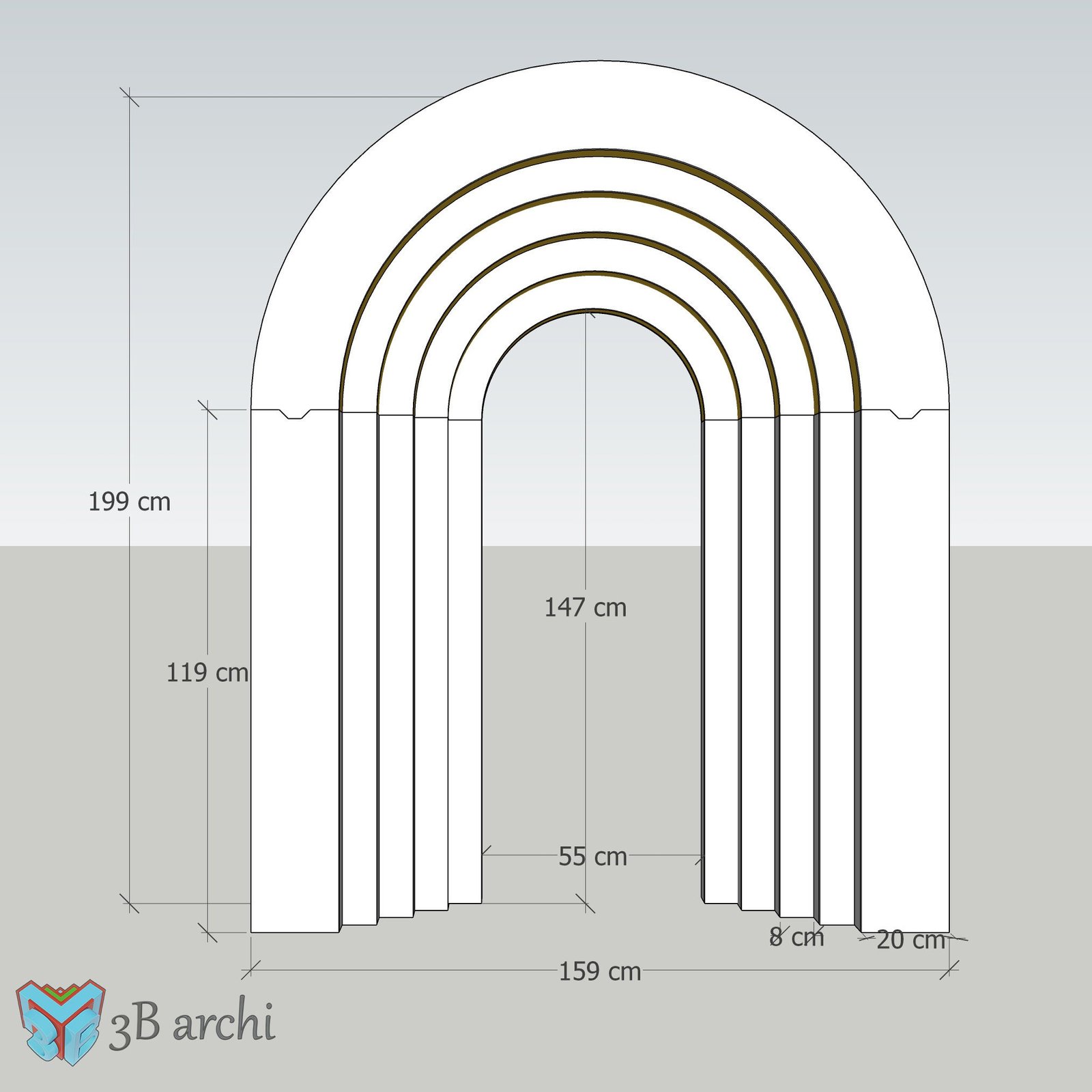 Rainbow Arch Backdrop CNC Plan: Wedding Ripple Arch DXF Template (Digital Product) - Image 3