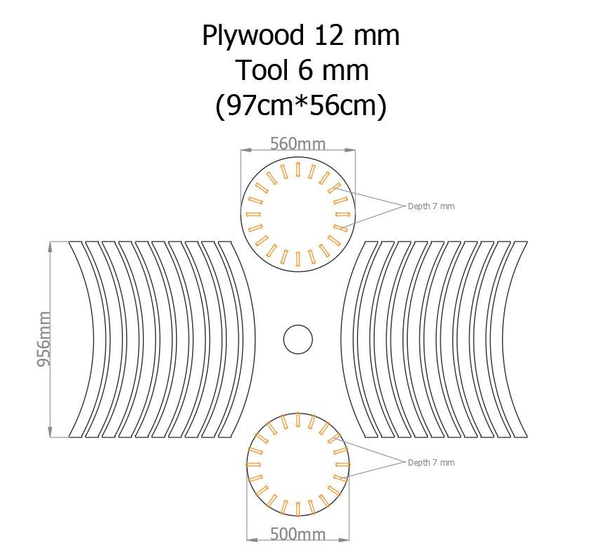 CNC Round Table DXF Plan: Slat Pedestal Design (Digital Download) - Image 8