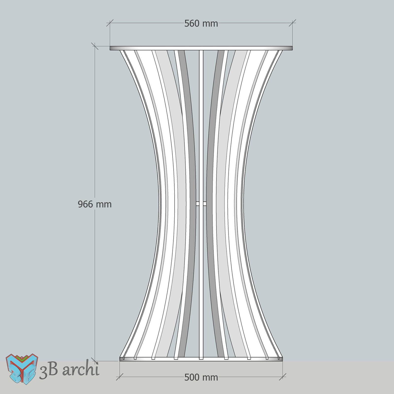 CNC Round Table DXF Plan: Slat Pedestal Design (Digital Download) - Image 9
