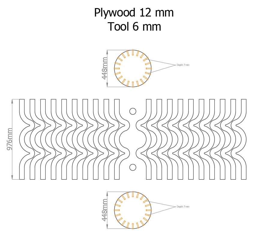 Parametric Cocktail Table CNC DXF Plans: Bar Height Pub Table (Digital File) - Image 8