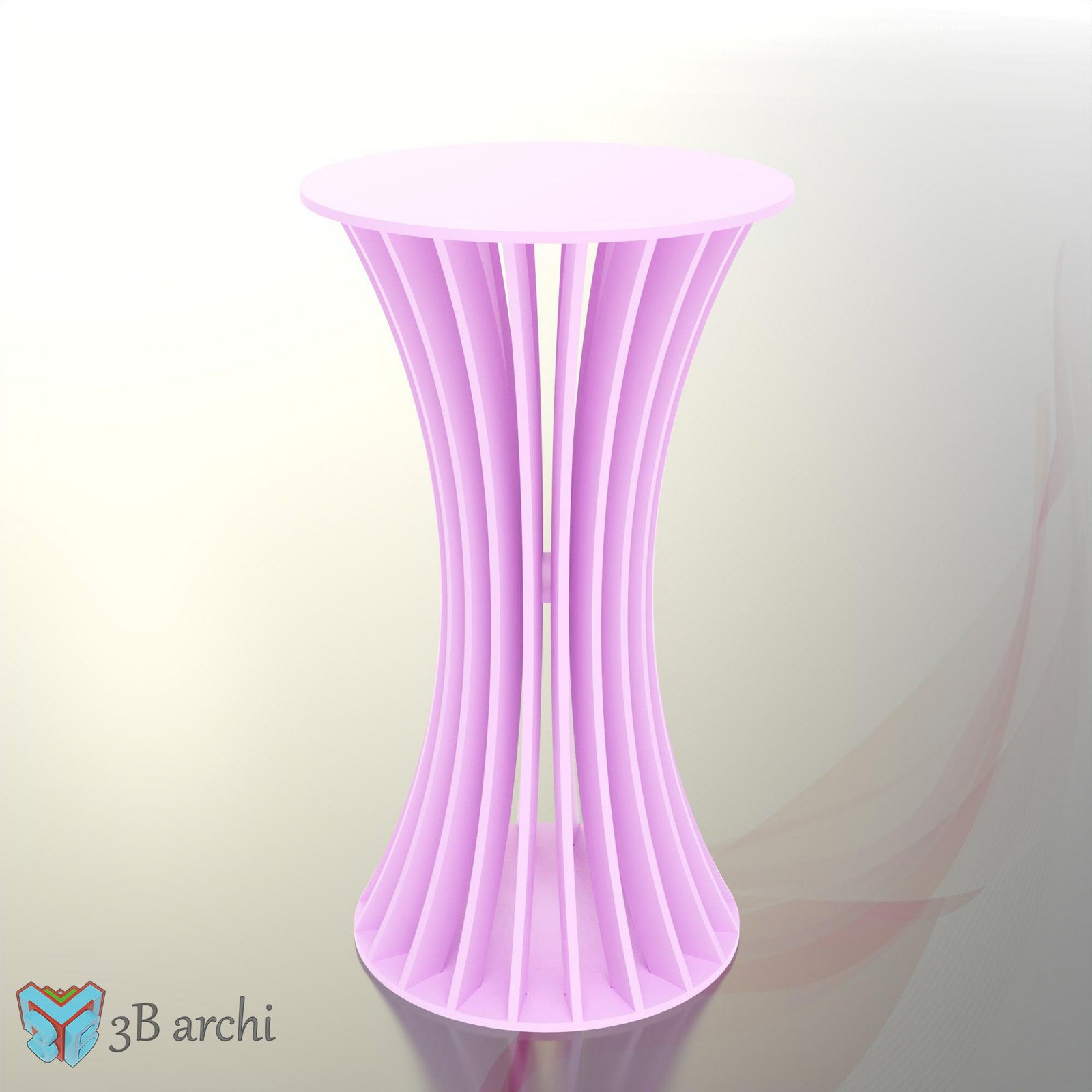 CNC Round Table DXF Plan: Slat Pedestal Design (Digital Download) - Image 10