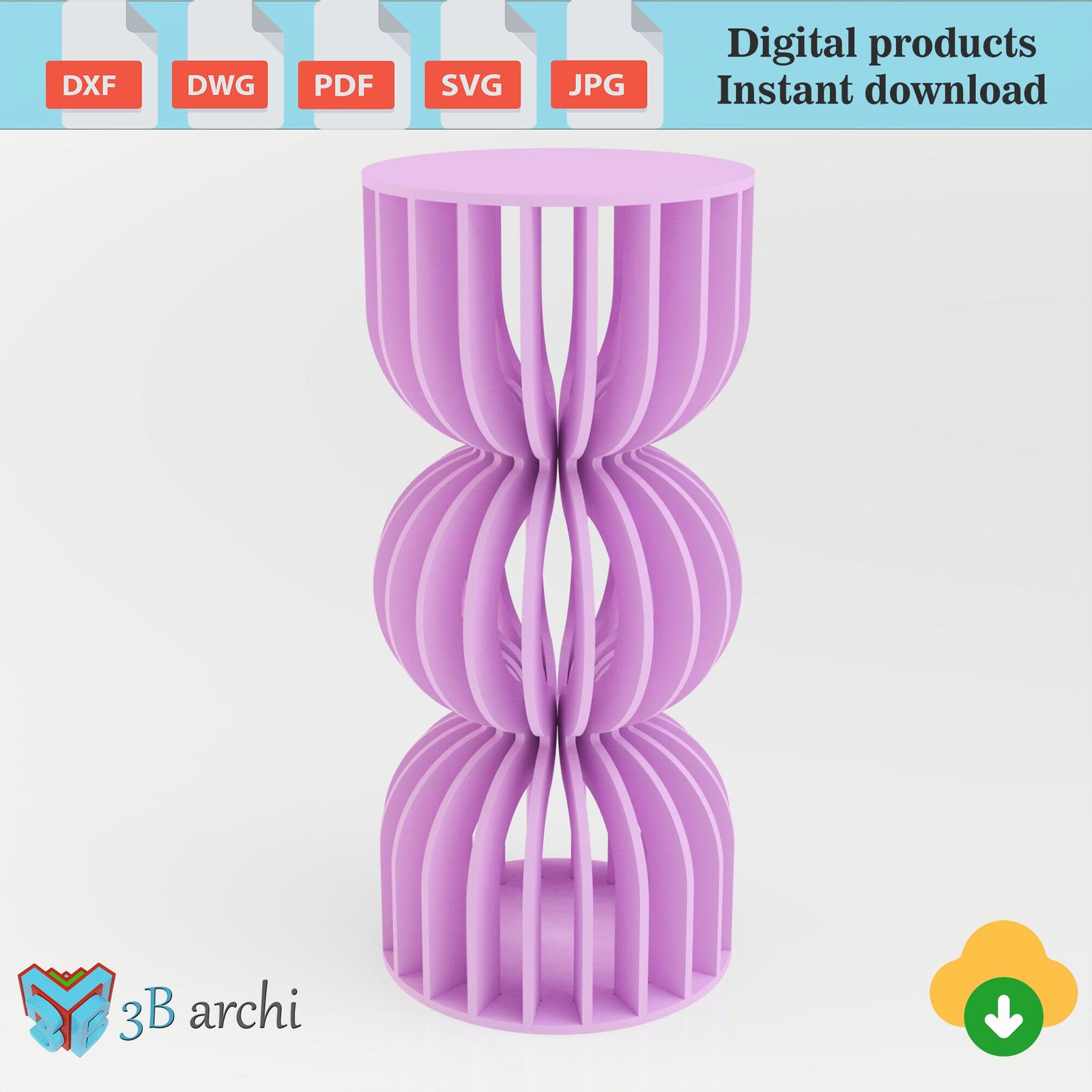 Parametric Cocktail Table CNC DXF Plans: Bar Height Pub Table (Digital File) - Image 10