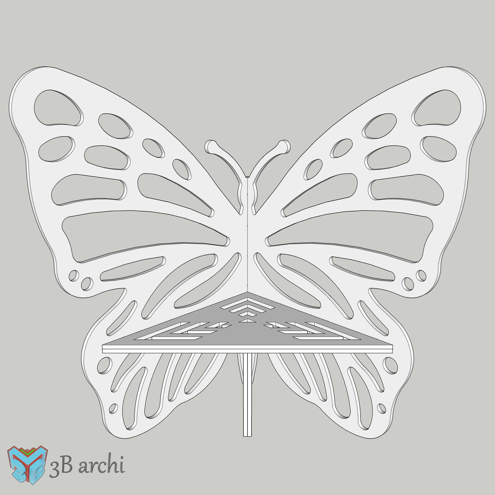 Butterfly bench, chair for birthday backdrop: CNC Router Files (Digital Download) - Image 10