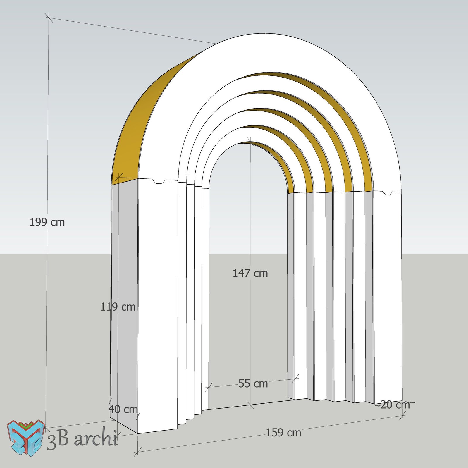 Rainbow Arch Backdrop CNC Plan: Wedding Ripple Arch DXF Template (Digital Product) - Image 5