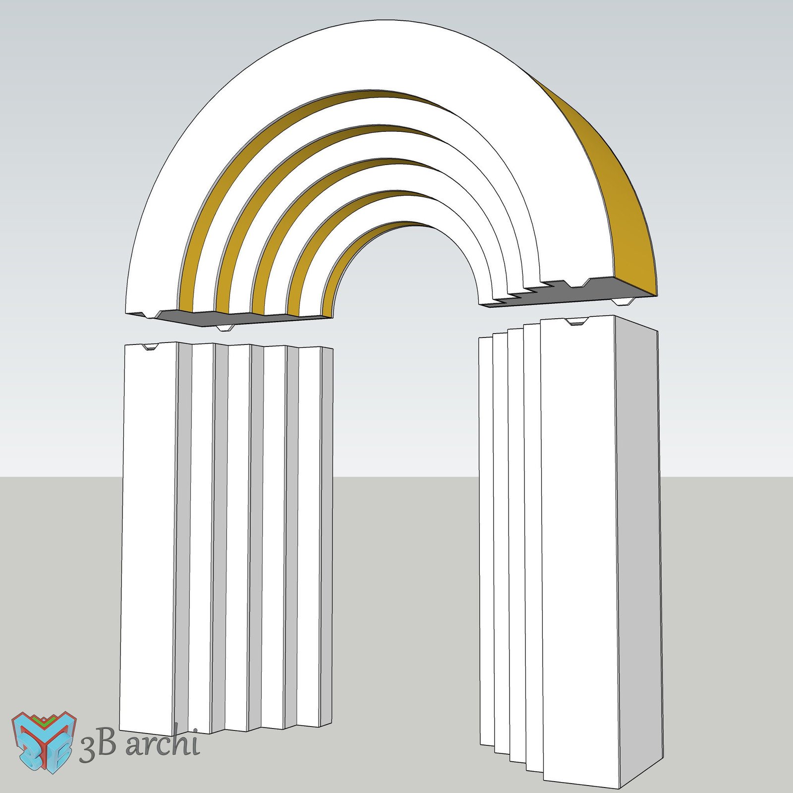 Rainbow Arch Backdrop CNC Plan: Wedding Ripple Arch DXF Template (Digital Product) - Image 6