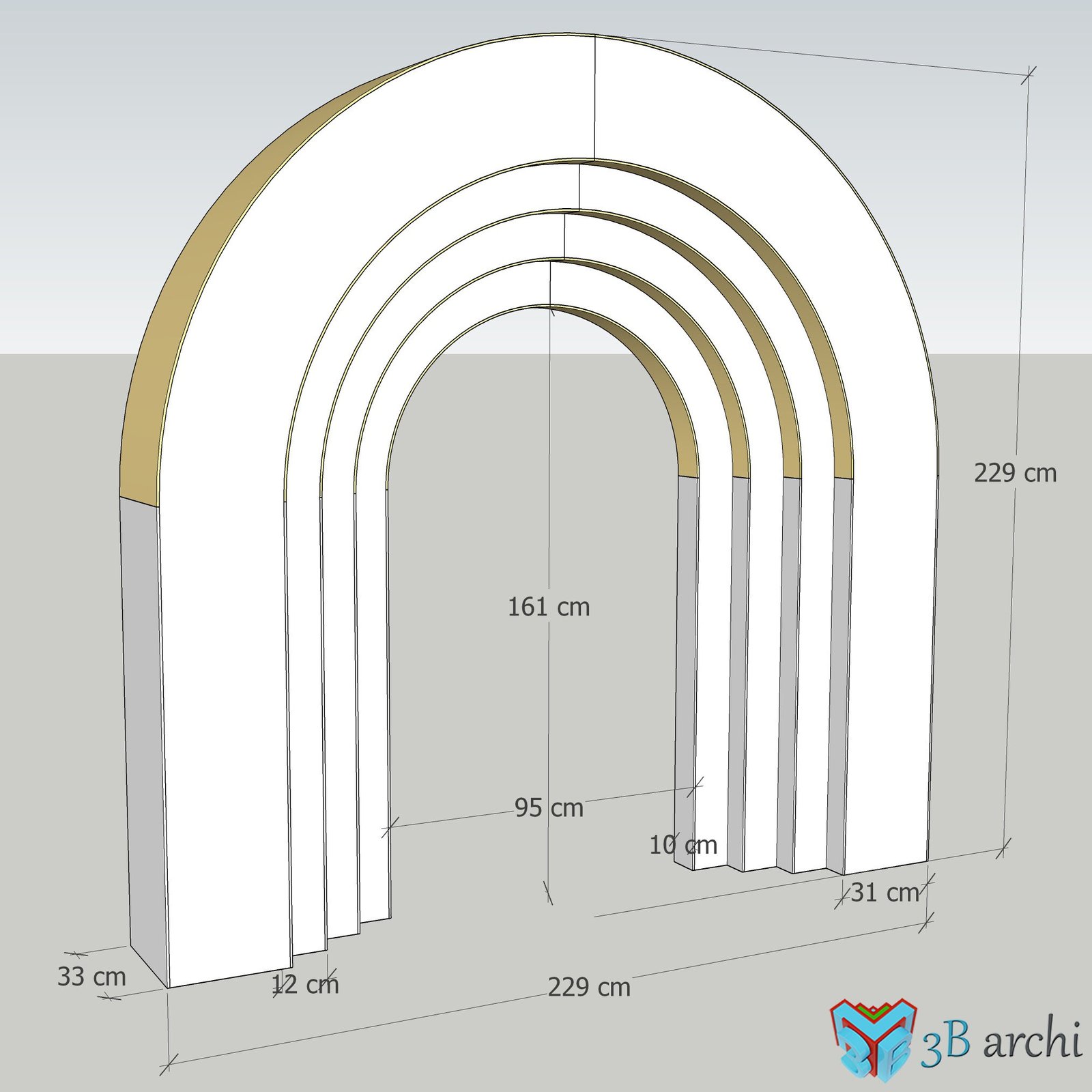3D Arch Backdrop CNC Template: Ripple Design (Digital File) - Image 9
