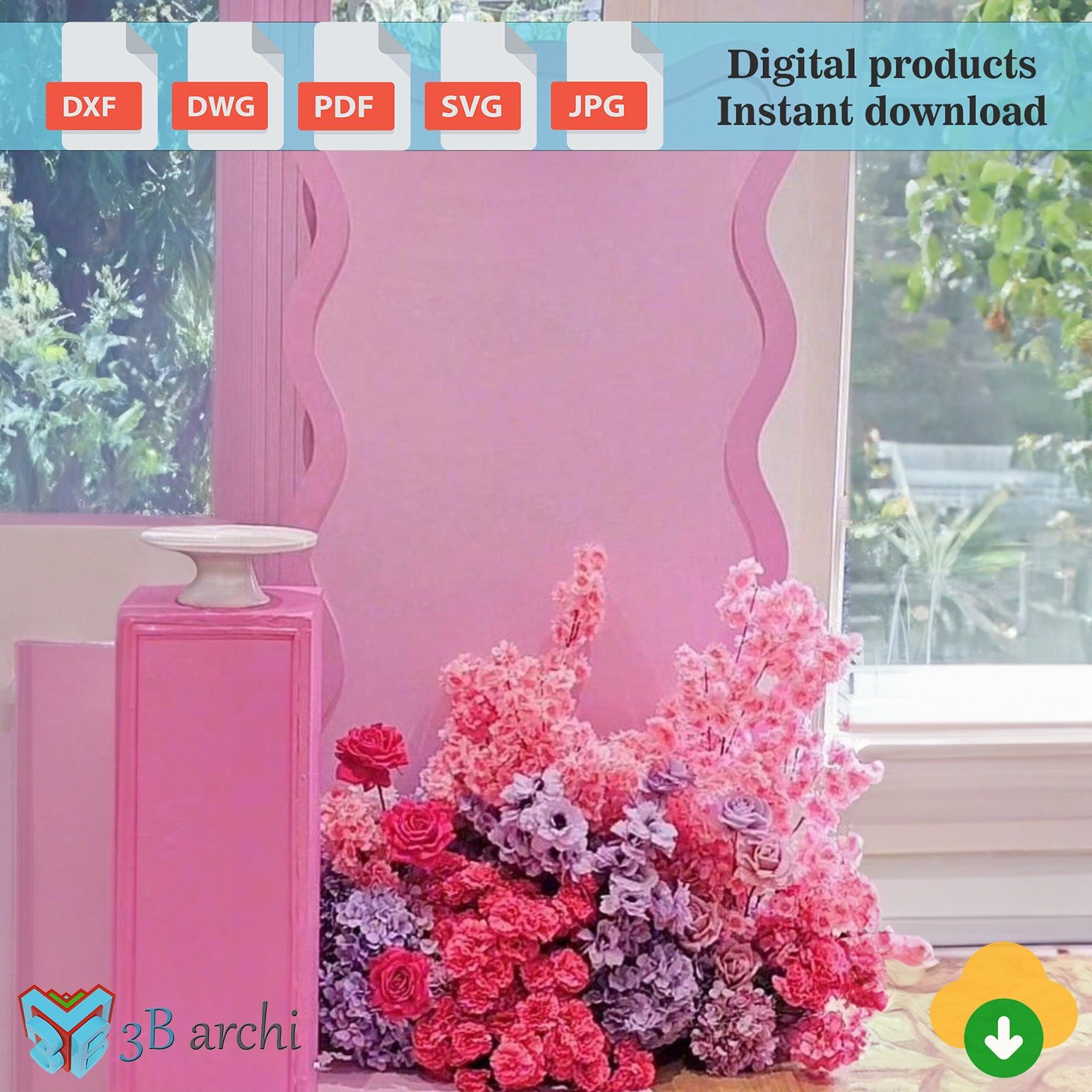 Wavy backdrop plan, Ripple Backdrop Stand: CNC Router Files (Digital Download)