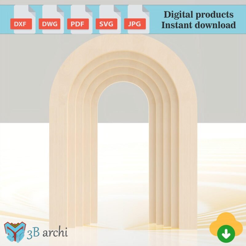 5 layers 3D arch backdrop, For Weddings, Arch Backdrop plans, CNC Backdrop Arch, Custom Furniture, DIY plan, Dxf template, CNC project files
