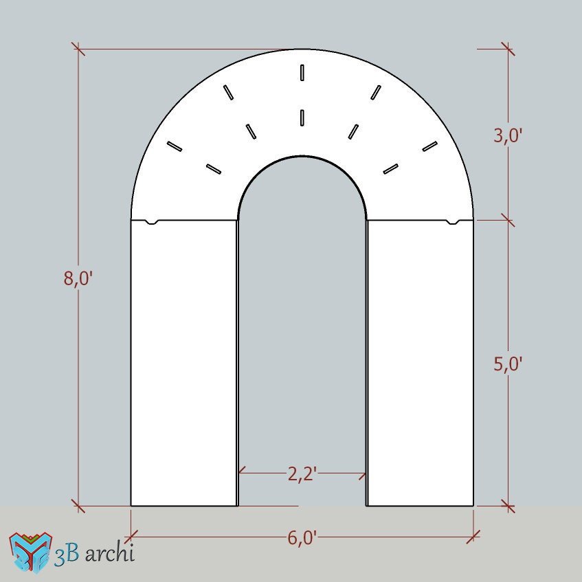5 layers 3D arch backdrop, For Weddings, Arch Backdrop plans, CNC Backdrop Arch, Custom Furniture, DIY plan, Dxf template, CNC project files - Image 6