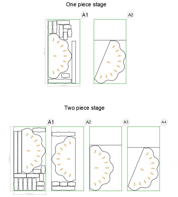Ripple stage, Wedding Podium Stage Stand Plans, Half circle stage wedding platform, Ceremony Podium CNC plans, Decor for Party, Vector files - Image 9