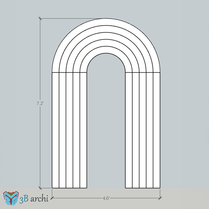 3D Rainbow Arch CNC Files: 5-Layer Wedding Backdrop (Digital Product) - Image 4