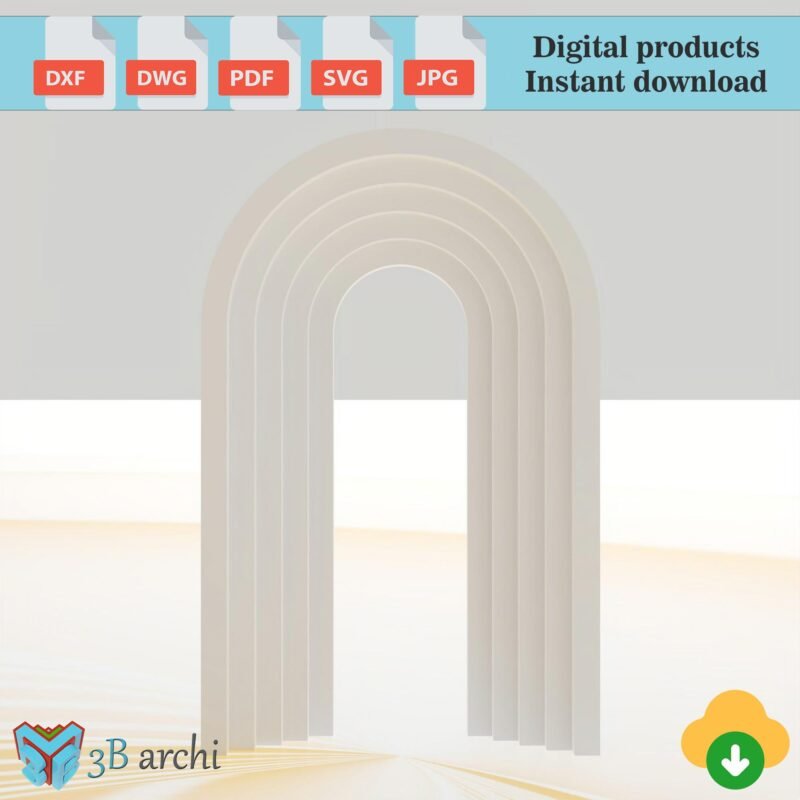 3D Rainbow Arch CNC Files: 5-Layer Wedding Backdrop (Digital Product)
