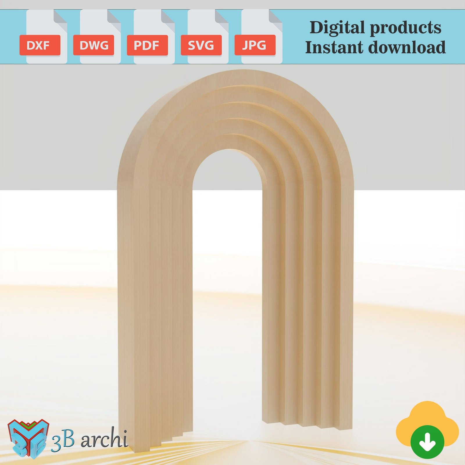 3D Rainbow Arch CNC Files: 5-Layer Wedding Backdrop (Digital Product) - Image 2