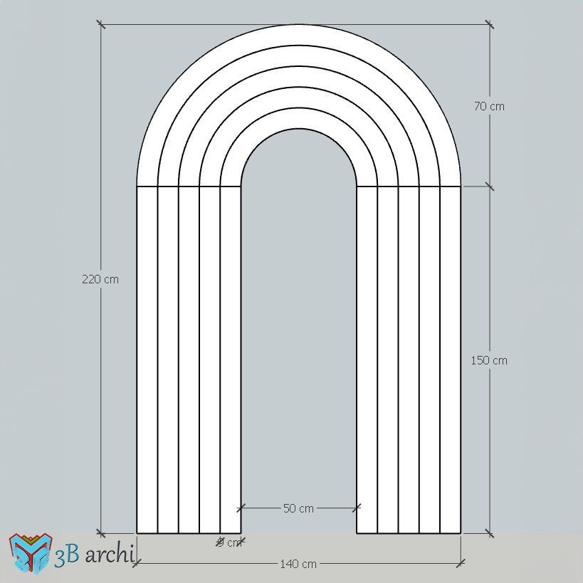 3D Rainbow Arch CNC Files: 5-Layer Wedding Backdrop (Digital Product) - Image 6