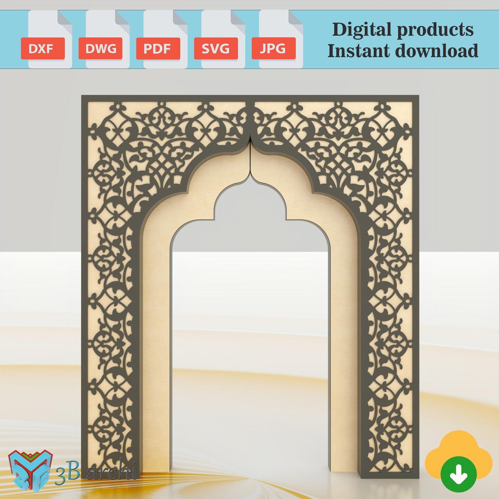 Moroccan Arch CNC File: 3D Backdrop Design (Digital Download)
