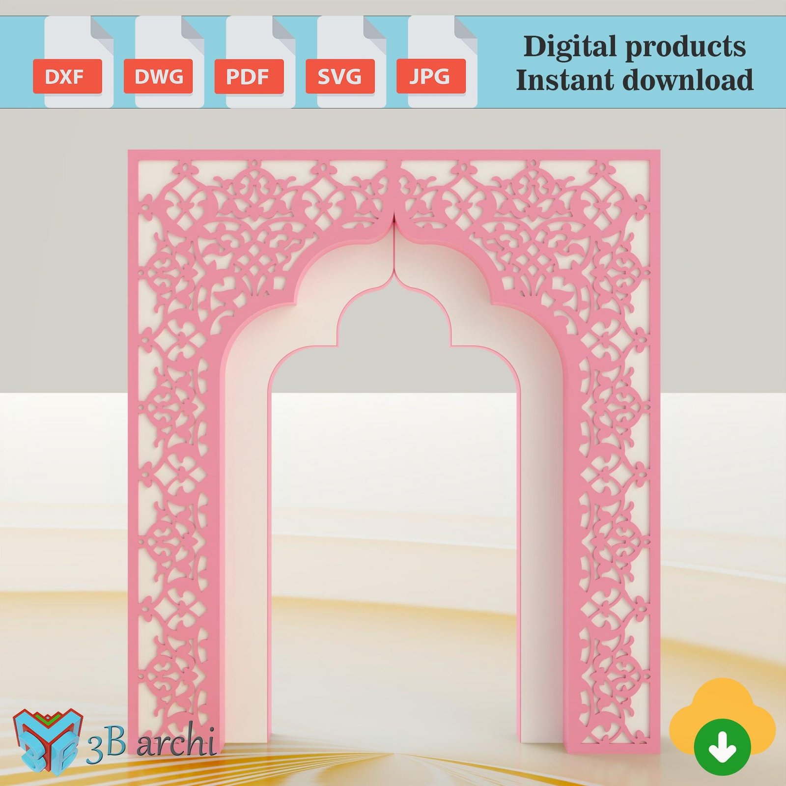 Moroccan Arch CNC File: 3D Backdrop Design (Digital Download) - Image 3