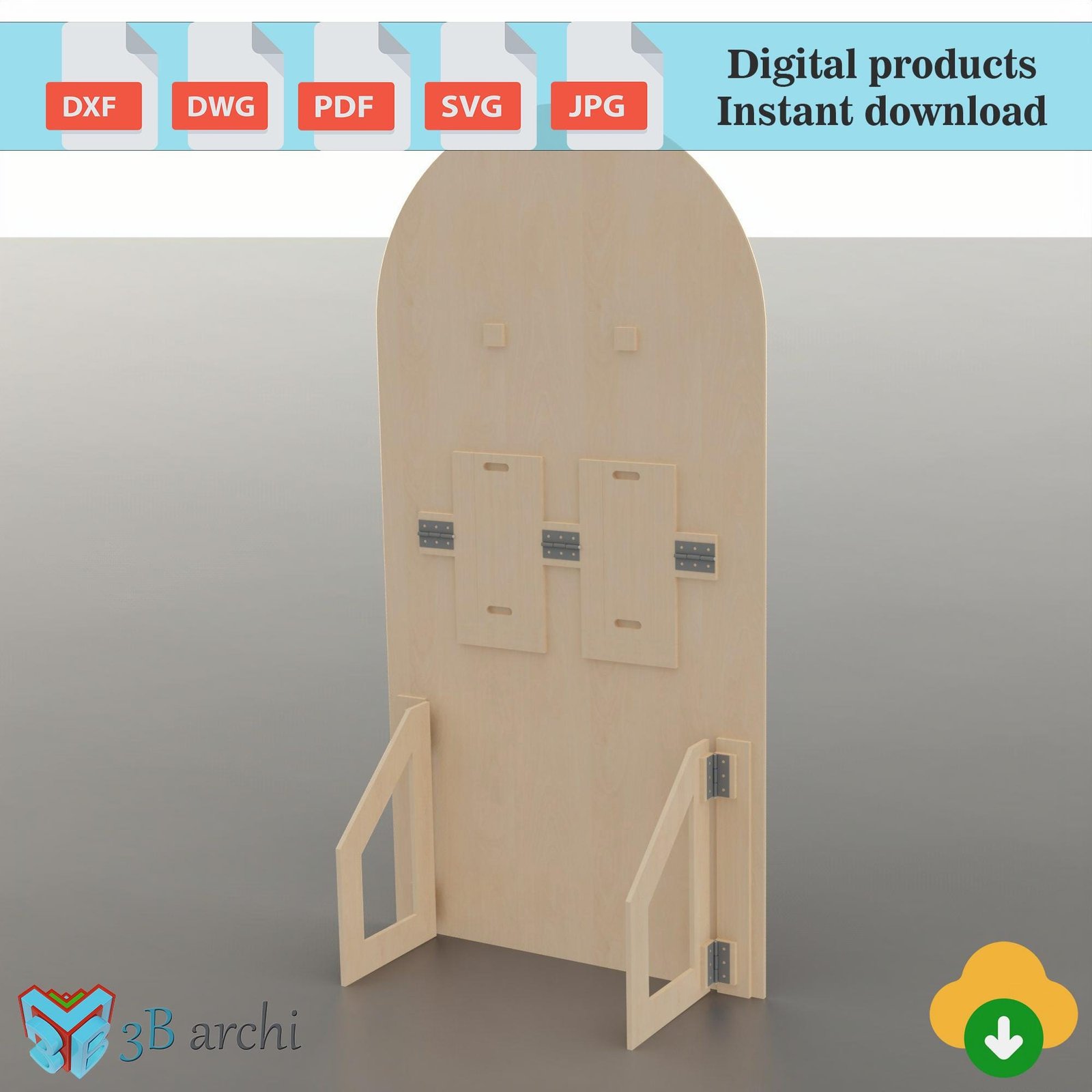 Foldable Arch Backdrop DXF Template: Customizable Event Decor (Digital Download)