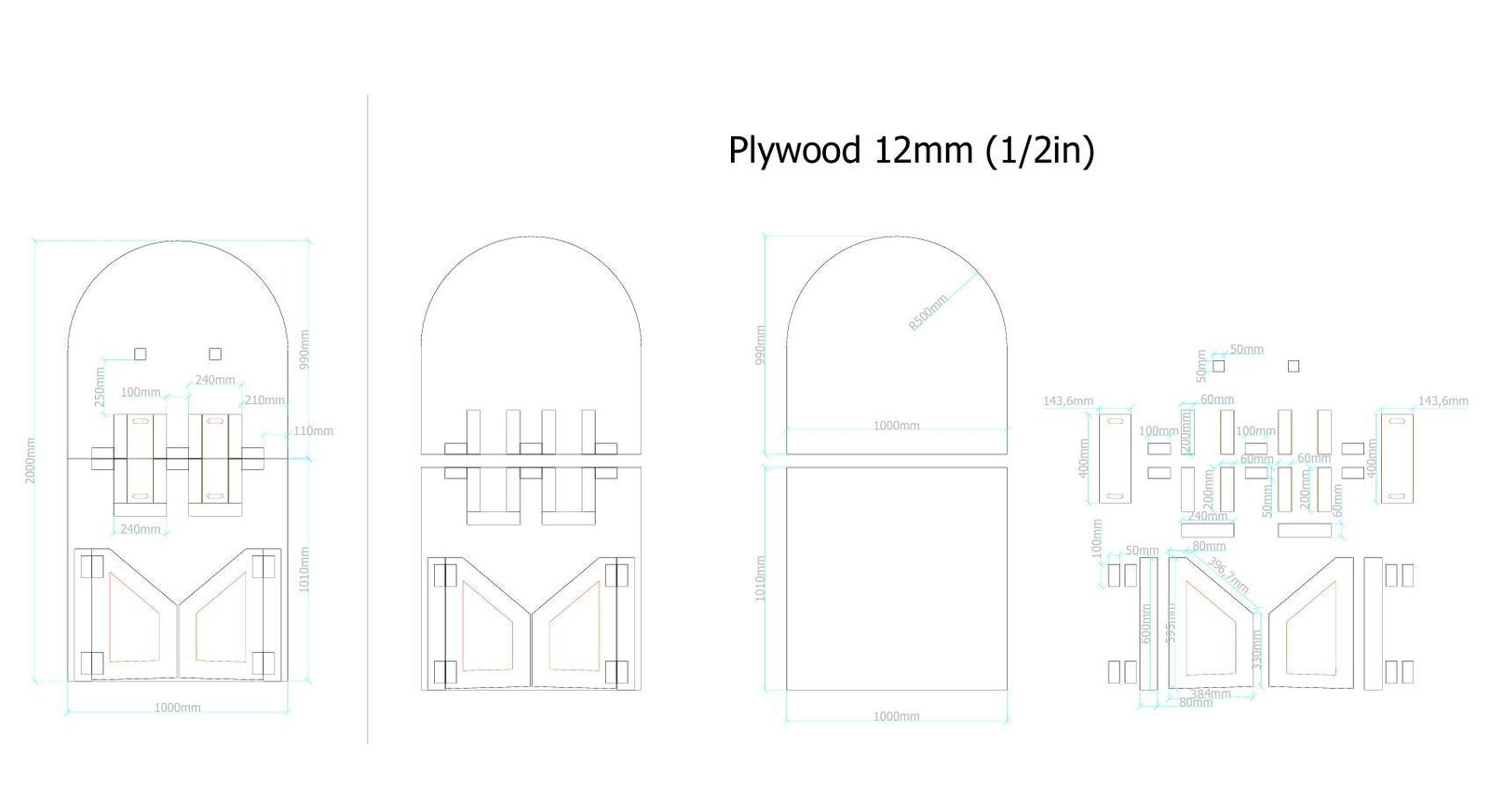 Foldable Arch Backdrop DXF Template: Customizable Event Decor (Digital Download) - Image 8